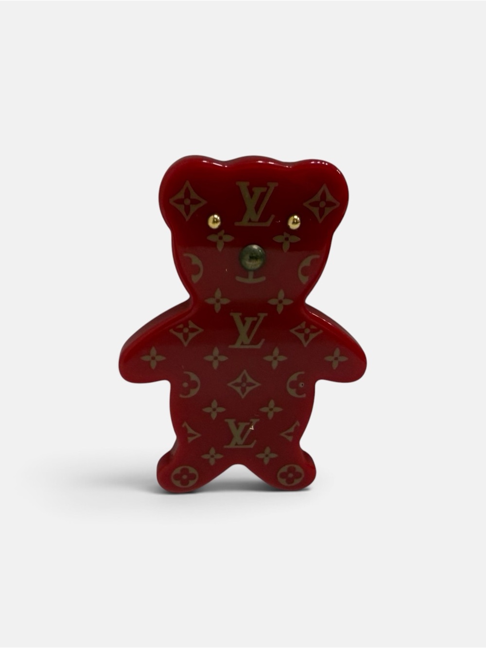 🧸Vintage Limited Edition Louis Vuitton Damier Ebene Resin Teddy Bear Brooch 🧸